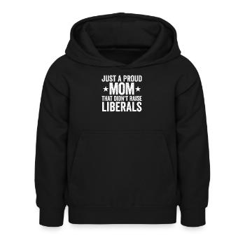 Nur eine stolze Mutter, die keine Liberalen großge - Kinder Hoodie - Schwarz - Vorne - AI Model Kid Female (0cm)