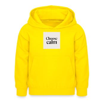 Choisir le calme - Sweat à capuche Enfant - jaune - Devant - AI Model Kid Female (0cm)