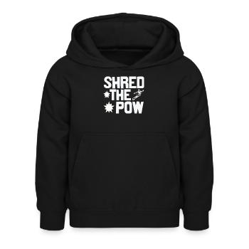Shred the pow - Kids Hoodie - black - Front - AI Model Kid Female (0cm)
