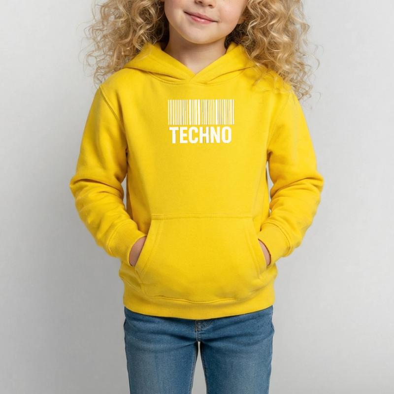 Modèle de code-barres techno Sweat à capuche Enfant