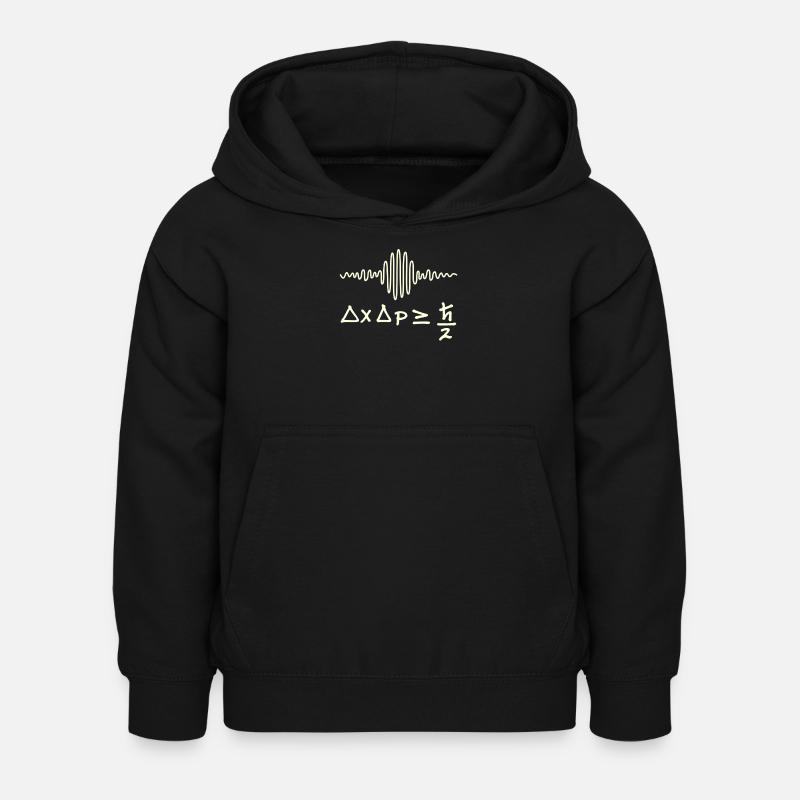 Quantum waves and uncertainty - Kids Hoodie - black