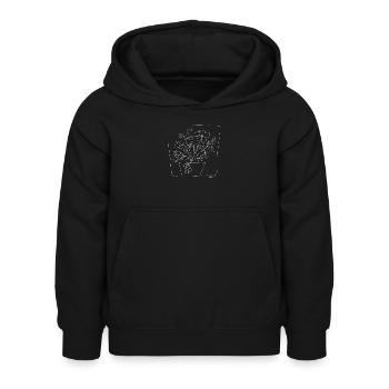 Pot de fleur Croquis à la craie - Sweat à capuche Enfant - noir - Devant - AI Model Kid Female (0cm)