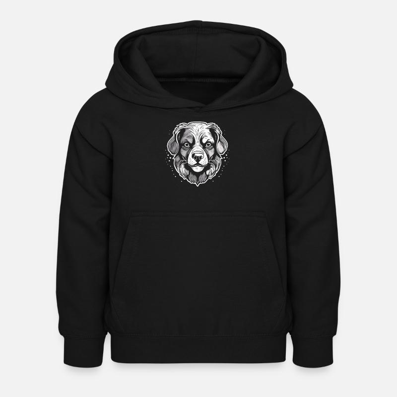 Hund - Kinder Hoodie - Schwarz