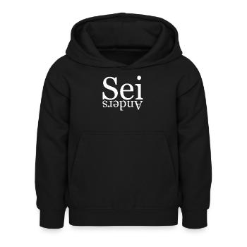 Être différent - Sweat à capuche Enfant - noir - Devant - AI Model Kid Female (0cm)