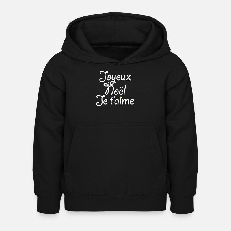 Joyeux Noël Je t'aime - Sweat à capuche Enfant - noir