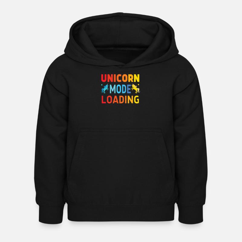 Unicorn mode loading - Kids Hoodie - black