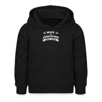 Jönköping City Crest Flag - Kinder Hoodie - Schwarz - Vorne - AI Model Kid Female (0cm)