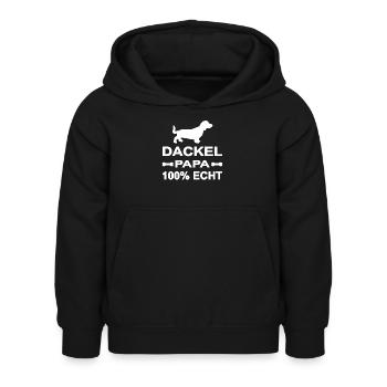 Dackel - Kinder Hoodie - Schwarz - Vorne - AI Model Kid Female (0cm)