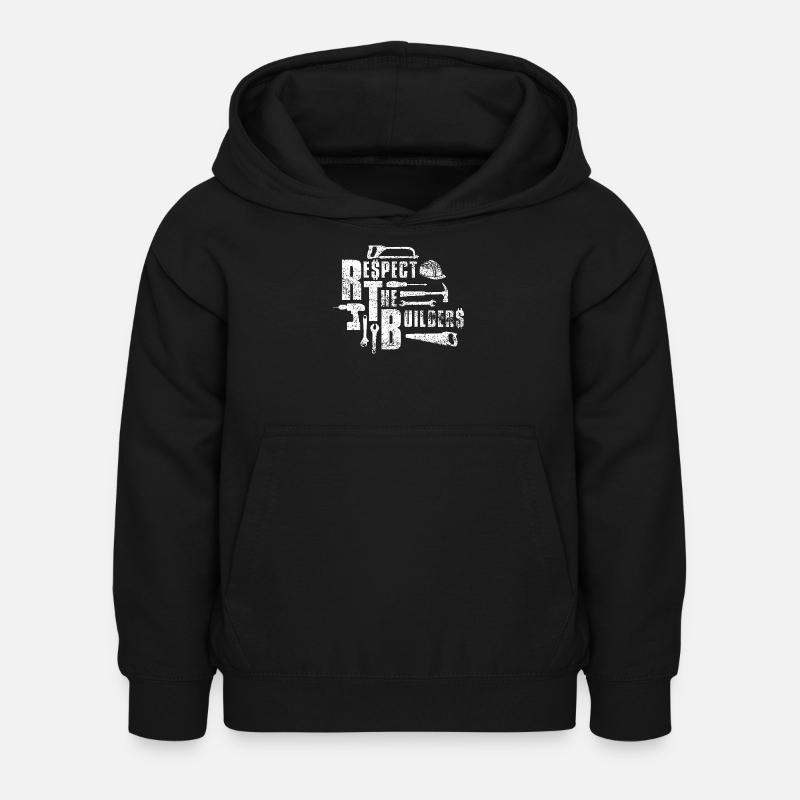 Respect the Builders - Sweat à capuche Enfant - noir
