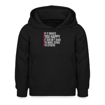 If Makes You Happy Sense Others Spruch Glück Frei - Kids Hoodie - black - Front - AI Model Kid Female (0cm)
