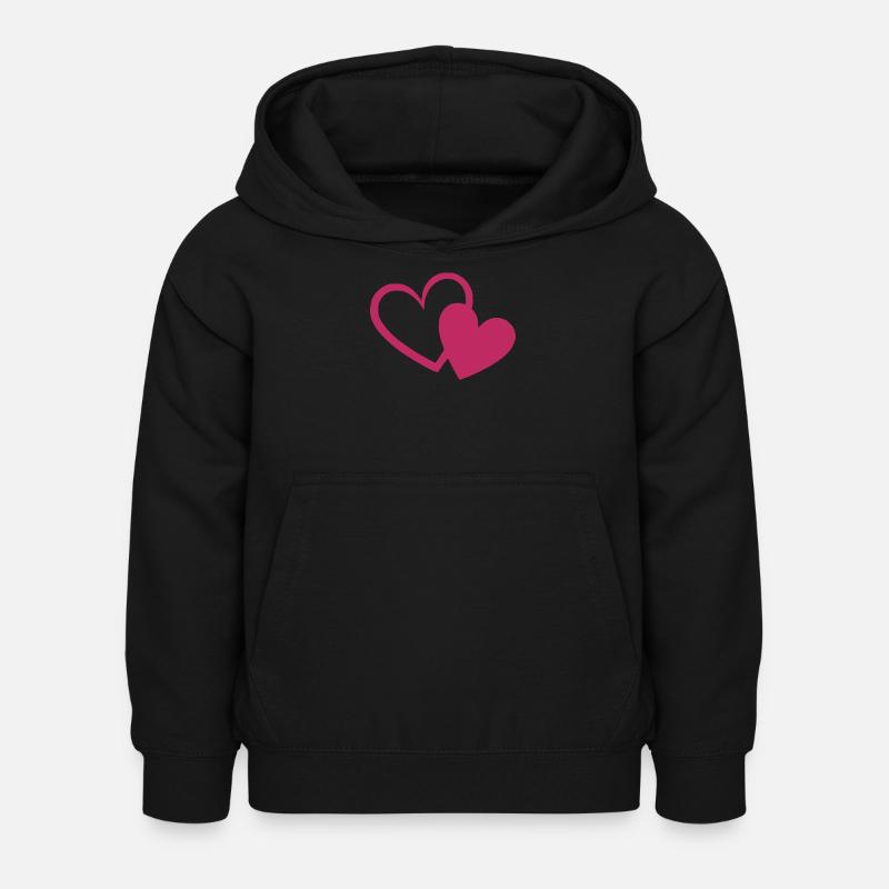 Valentinstag Herz rot Geschenk Valentinstag - Kinder Hoodie - Schwarz