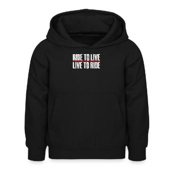 ride to live - Kinder Hoodie - Schwarz - Vorne - AI Model Kid Female (0cm)