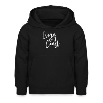 Cœur d’Ivoire Les Femmes Aiment la Côte d’Ivoire - Sweat à capuche Enfant - noir - Devant - AI Model Kid Female (0cm)