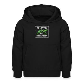 Reiseangst-humor, Flughafen-chaos, Fliegen Ist - Kinder Hoodie - Schwarz - Vorne - AI Model Kid Female (0cm)