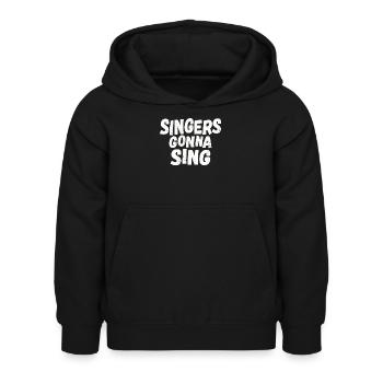 Les chanteurs vont chanter - Sweat à capuche Enfant - noir - Devant - AI Model Kid Female (0cm)