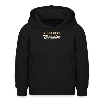 Conception typographique de Champion des mots croisés - Sweat à capuche Enfant - noir - Devant - AI Model Kid Female (0cm)