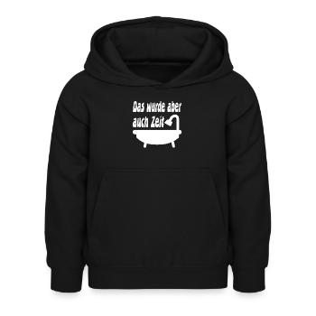 Baden - Kinder Hoodie - Schwarz - Vorne - AI Model Kid Female (0cm)