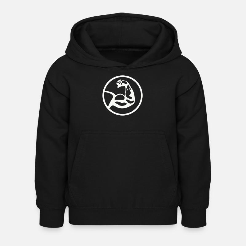 Biceps Noir Blanc - Sweat à capuche Enfant - noir