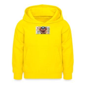 Un fan argentin avec le chaos footballistique - Sweat à capuche Enfant - jaune - Devant - AI Model Kid Female (0cm)