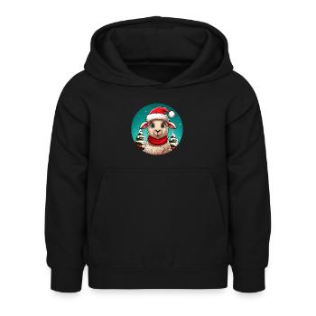 Schafe Weihnachten - Kinder Hoodie - Schwarz - Vorne - AI Model Kid Female (0cm)