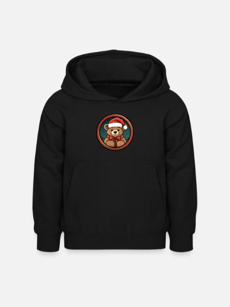 Teddybären Weihnachten - Kinder Hoodie - Schwarz