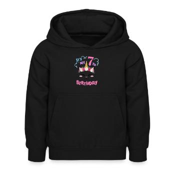 7. Geburtstag Mädchen Outfit Einhorn Katze - Kinder Hoodie - Schwarz - Vorne - AI Model Kid Female (0cm)