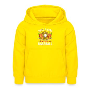 Filles Thème Baseball Amateurs de Baseball - Sweat à capuche Enfant - jaune - Devant - AI Model Kid Female (0cm)