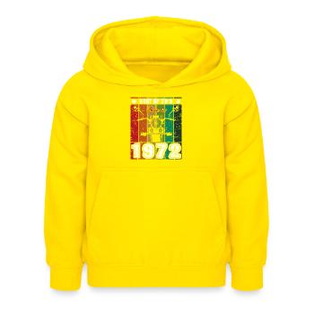 Best Of 70's Geboren 1972 Klassisches Motorrad - Kinder Hoodie - Gelb - Vorne - AI Model Kid Female (0cm)