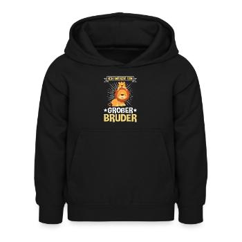 Ich werde Großer Bruder Löwe - Kinder Hoodie - Schwarz - Vorne - AI Model Kid Female (0cm)