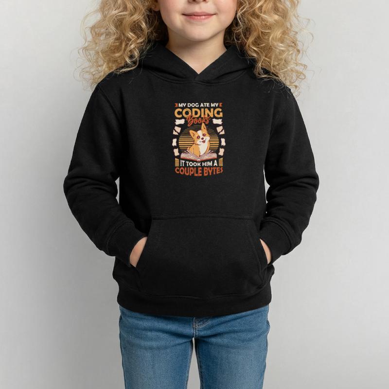 Hund Bytes Code Computer Witz Programmierung Kinder Hoodie