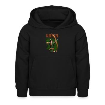 Robin Hood - Pfeil und Bogen - Geschenk - Kinder Hoodie - Schwarz - Vorne - AI Model Kid Female (0cm)