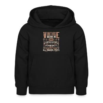 1996 Anniversaire Millésime 1996 Né Millésime 1996 - Sweat à capuche Enfant - noir - Devant - AI Model Kid Female (0cm)