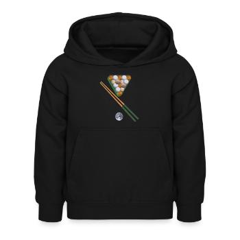 billard,planeten,planet,erde,spiel - Kinder Hoodie - Schwarz - Vorne - AI Model Kid Female (0cm)