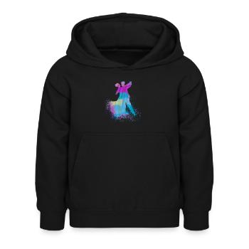 dance,blue,graffiti,couple dance,standard dance,couple - Kids Hoodie - black - Front - AI Model Kid Female (0cm)