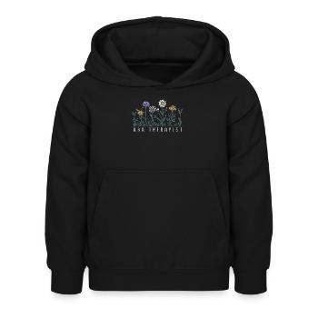 Thérapeute floral - Sweat à capuche Enfant - noir - Devant - AI Model Kid Female (0cm)