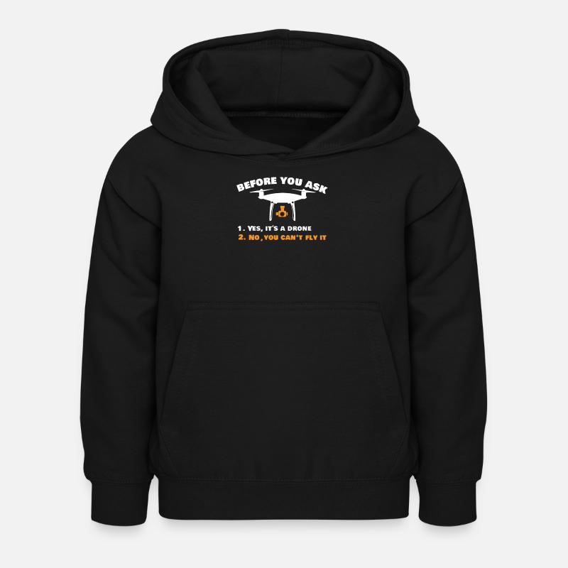 Drone flying, drones, drones, model aircraft - Kids Hoodie - black