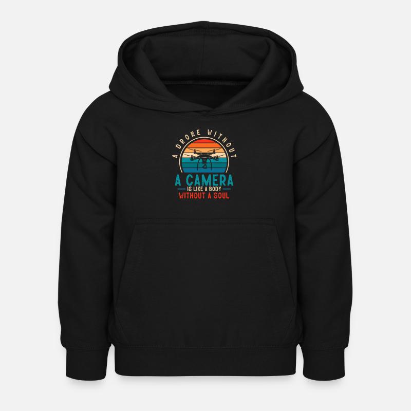 Drone flying, aerial drones, multicopters, drones - Kids Hoodie - black