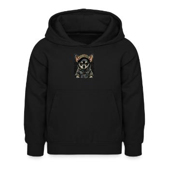 Chihuahua | Chien Cool | Rap | Hip-Hop | Gangster - Sweat à capuche Enfant - noir - Devant - AI Model Kid Female (0cm)