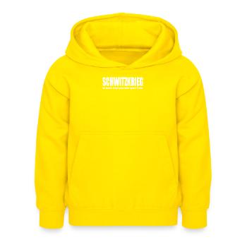 SWEAT WAR Combat épique contre la course à drop - Sweat à capuche Enfant - jaune - Devant - AI Model Kid Female (0cm)
