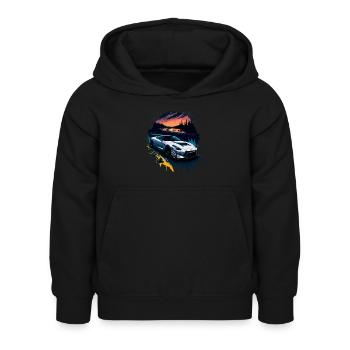 Sportwagen - Kinder Hoodie - Schwarz - Vorne - AI Model Kid Female (0cm)
