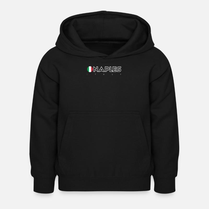 Typographie du cercle du drapeau de Naples - Sweat à capuche Enfant - noir