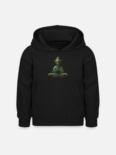 Alien Yoga - Kinder Hoodie - Schwarz