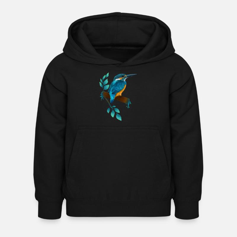 Eisvogel - Kinder Hoodie - Schwarz