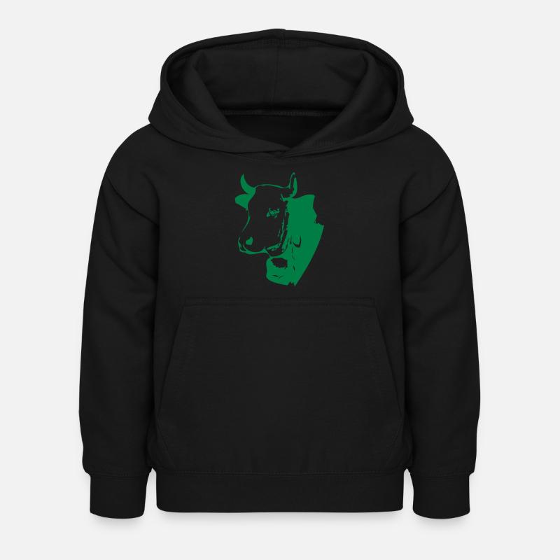 vache - Sweat à capuche Enfant - noir