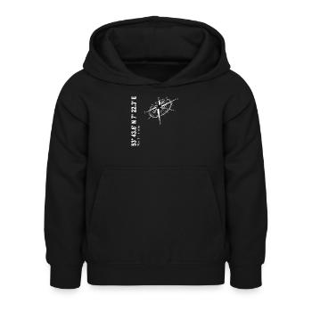 Baltrum - Kinder Hoodie - Schwarz - Vorne - AI Model Kid Female (0cm)