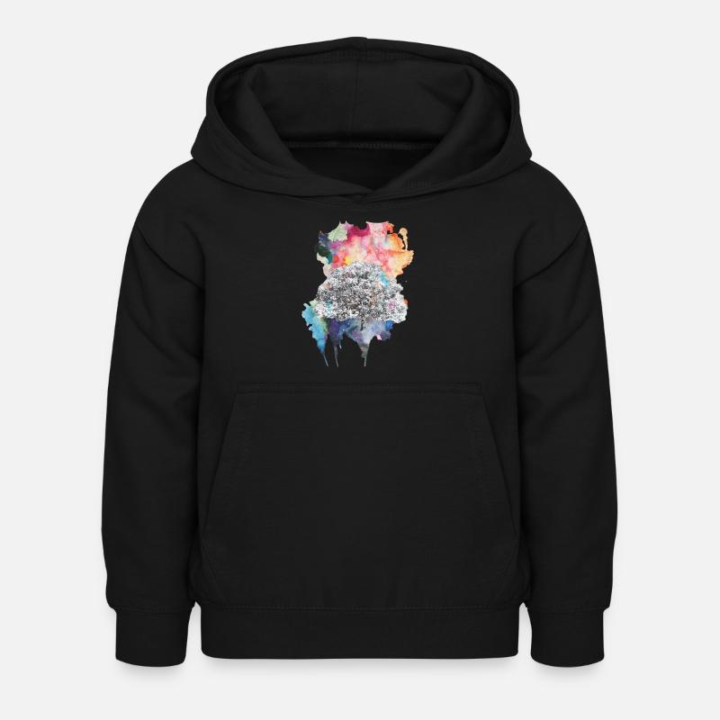 Farbexplosion - Kinder Hoodie - Schwarz