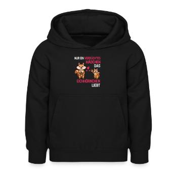 Waldbewohner Mädchen Geschenk Eichhörnchen - Kinder Hoodie - Schwarz - Vorne - AI Model Kid Female (0cm)