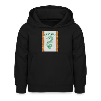 Celte asiatique - Sweat à capuche Enfant - noir - Devant - AI Model Kid Female (0cm)