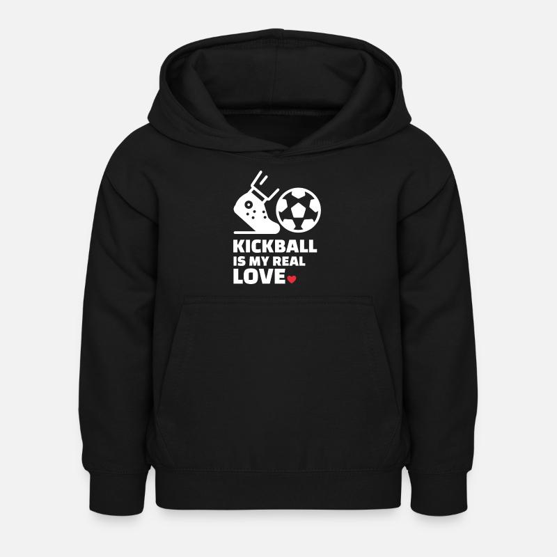 J’adore le kickball - Sweat à capuche Enfant - noir
