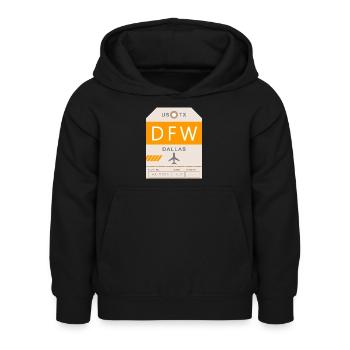 Flughafen Dallas 1950 - Kinder Hoodie - Schwarz - Vorne - AI Model Kid Female (0cm)